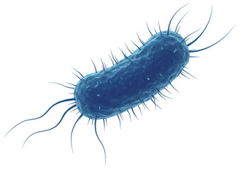 Isolated Pathogen Organism with Flagella, Microbiology Vector Illustration against Backdrop