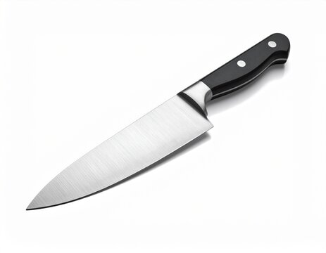 Stainless Steel Kitchen Knife on White