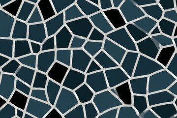 Geometric Ice Blue Mosaic Pattern with Sharp Lines on Dark Background for Modern Surface Design