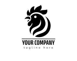 chicken head logo icon, icon isolated on white background type 4
