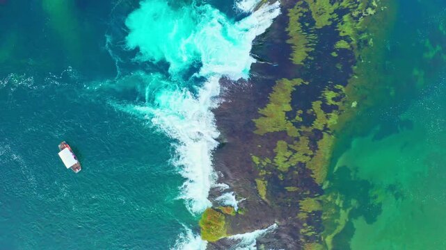 Aerial view of Una River waterfalls, Bosnia and Herzegovina