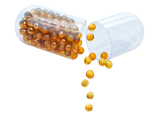 Vitamins and mineral supplements 3D pill. Multivitamins omega 3, vitamin A, B, C, D, E, PP, zinc, iron, calcium, magnesium minerals, folic acid. Healthy living, nutrition. Health, wellness product