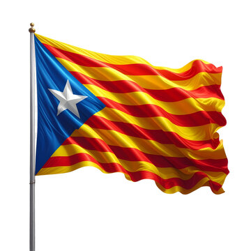 PNG Catalonia flag waving gracefully.