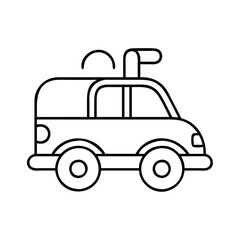 Obraz premium Simple line art icon of a car, isolated on a, perfect for transportation or automotive themes