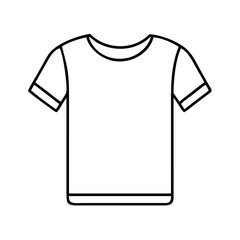 Simple black and white line art illustration of a tshirt