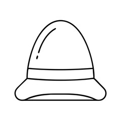 Simple black and white line drawing of a cloche hat