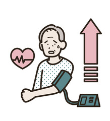 高血圧のシニア世代の男性のイラスト