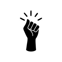 Obraz premium Black Hand Gesture Sign – Vector Emoji Icon.