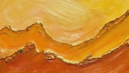 Abstract Oil Painting with Warm Earthy Tones and Heavy Texture.
