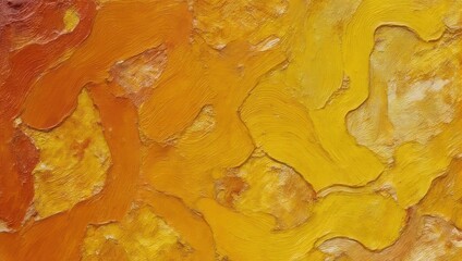 Vibrant Abstract Texture with Warm Autumnal Hues and Organic Shapes.