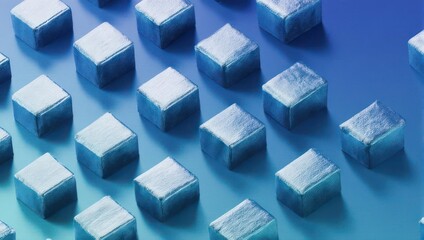 Abstract 3D Cubes Pattern with Blue and Green Gradient Background.