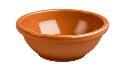 Orange ceramic pot with white background