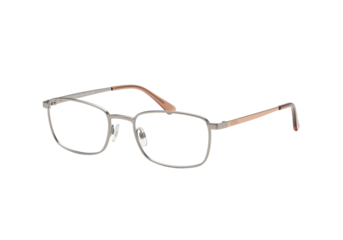 Isolated rectangular glasses featuring clear lenses and metal frames, ready for eye exam