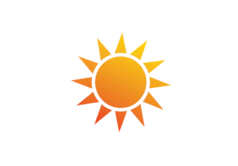 Isolated Yellow Sun Icon with Rays, Graphic Sunburst Design, Summer Radiance and Sunny Symbol