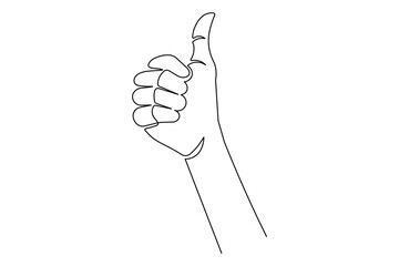 Minimalist human hand gestures continuous one line outline simple illustration