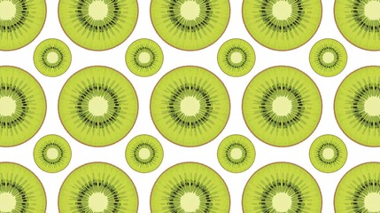 背景素材 キウイのシームレスパターン Background Seamless kiwi fruit pattern （Generative AI）
