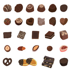An Illustrated Assortment of Hand drawing Chocolate Treats 