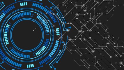 Abstract Futuristic Digital Technology Interface with Circuit Board Patterns