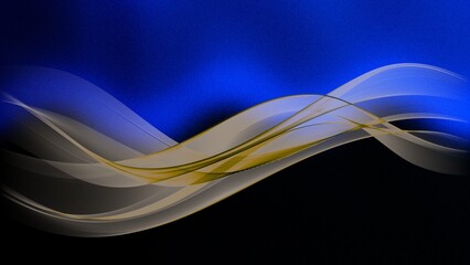 Elegant Blue and Gold Abstract Wavy Background Design