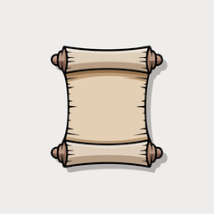 A cartoon illustration of an old blank parchment scroll with rolled ends.