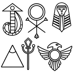 Ancient Egypt Symbols Vector Collection