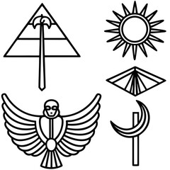 Ancient Egypt Symbols Vector Collection