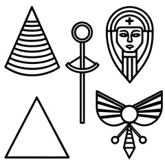 Ancient Egypt Symbols Vector Collection