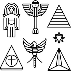 Ancient Egypt Symbols Vector Collection