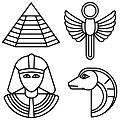 Ancient Egypt Symbols Vector Collection
