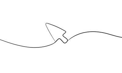 Cursor arrow icon, continious line drawing. Signs and symbols outline. Vector illustration