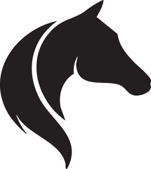 Editable Horse Head Minimalist Silhouette Illustration Vector 
