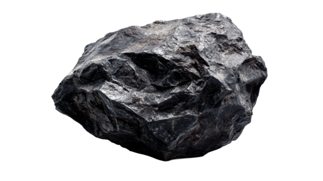 Textured dark igneous rock with shiny facets - Powered by Adobe