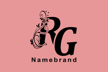 This is a logo image of letters and flowers suitable for use in logo designs for salon companies, hairdressers, beauty, make-up artists, make-up, bouquets, accessories, fashion, hijab, beauty tools