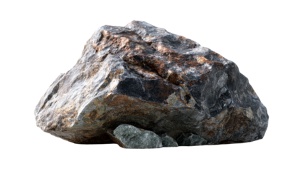 Large rugged grey stone formation with textured surface