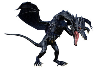 Naklejka premium 3D Rendering Fairy Tale Dragon on White