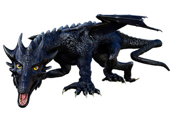 Naklejka premium 3D Rendering Fairy Tale Dragon on White