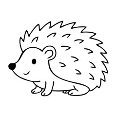 Dibujo sencillo de erizo sonriente 
