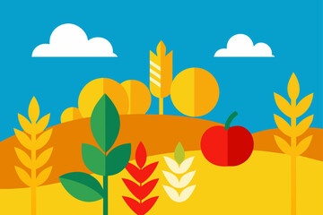 harvest time background vector background