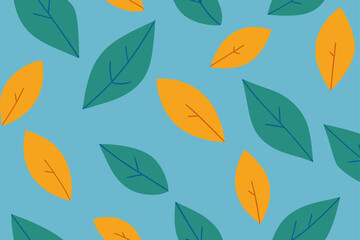 scattered leaves pattern vector background