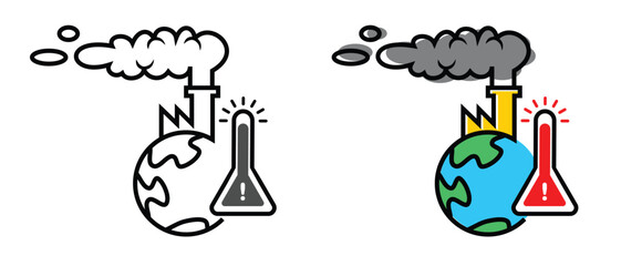 Fototapeta premium environmental pollution illustration, global warming icon.