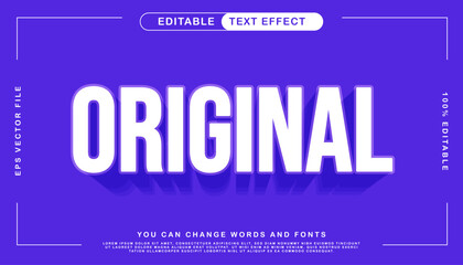 Vibrant Purple Editable Text Effect Template with 3D White Lettering and Shadow, Modern Graphic Design Asset for Branding and Web Content