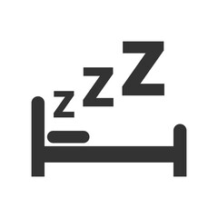 Sleeping in bed icon isolated on transparent background