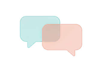 Isolated message bubbles indicate conversation communication connection or technology idea