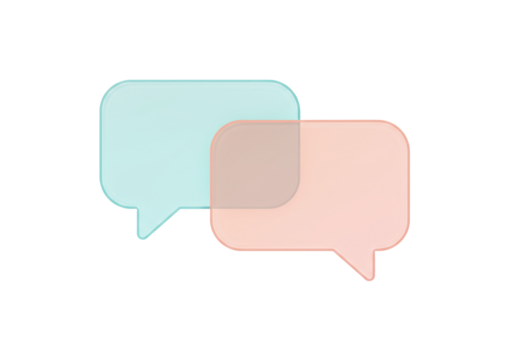 Isolated message bubbles indicate conversation communication connection or technology idea