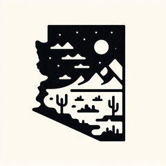 state of Arizona vector black and white, arizona, america, usa, vector, black and white, map, wallpaper, image