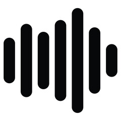 Audio Waveform Icon for Sound Visualization and Music Editing