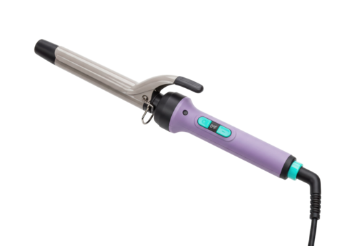 Isolated curling iron tool for hairstyle design, glamour hair style for beauty salon equipment