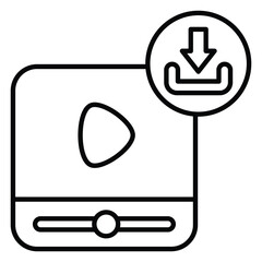 Video Download Icon for Offline Streaming and Media Storage