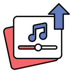 Fototapeta premium Audio Upload Icon for Online Sharing and Streaming Media