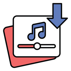 Audio Download Icon for Offline Music and Sound Storage